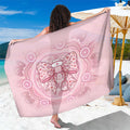 Aussie Nurse Sarong Pink Stethoscope Coquette Bow Aboriginal Dot Art