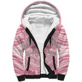 Aussie Nurse Personalised Sherpa Hoodie Pink Stethoscope Coquette Bow Aboriginal Dot Art