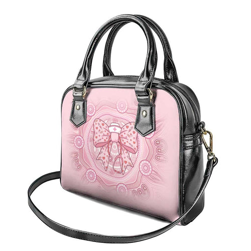 Aussie Nurse Shoulder Handbag Pink Stethoscope Coquette Bow Aboriginal Dot Art