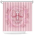 Aussie Nurse Shower Curtain Pink Stethoscope Coquette Bow Aboriginal Dot Art