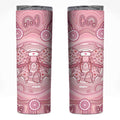Aussie Nurse Personalised Skinny Tumbler Pink Stethoscope Coquette Bow Aboriginal Dot Art