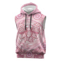 Aussie Nurse Personalised Sleeveless Hoodie Pink Stethoscope Coquette Bow Aboriginal Dot Art