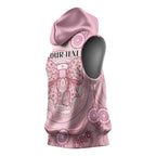 Aussie Nurse Personalised Sleeveless Hoodie Pink Stethoscope Coquette Bow Aboriginal Dot Art