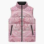 Aussie Nurse Personalised Sleeveless Puffer Jacket Pink Stethoscope Coquette Bow Aboriginal Dot Art