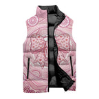 Aussie Nurse Personalised Sleeveless Puffer Jacket Pink Stethoscope Coquette Bow Aboriginal Dot Art
