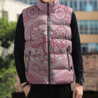 Aussie Nurse Personalised Sleeveless Puffer Jacket Pink Stethoscope Coquette Bow Aboriginal Dot Art