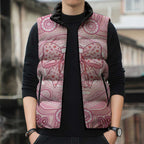 Aussie Nurse Personalised Sleeveless Puffer Jacket Pink Stethoscope Coquette Bow Aboriginal Dot Art