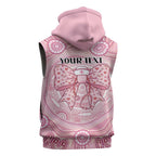 Aussie Nurse Personalised Sleeveless Zip Hoodie Pink Stethoscope Coquette Bow Aboriginal Dot Art