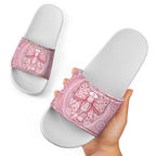Aussie Nurse Slide Sandals Pink Stethoscope Coquette Bow Aboriginal Dot Art