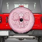 Aussie Nurse Spare Tire Cover Pink Stethoscope Coquette Bow Aboriginal Dot Art
