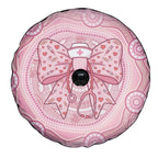 Aussie Nurse Spare Tire Cover Pink Stethoscope Coquette Bow Aboriginal Dot Art
