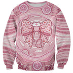 Aussie Nurse Personalised Sweatshirt Pink Stethoscope Coquette Bow Aboriginal Dot Art