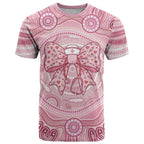Aussie Nurse Personalised T Shirt Pink Stethoscope Coquette Bow Aboriginal Dot Art