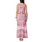 Aussie Nurse Personalised Tank Maxi Dress Pink Stethoscope Coquette Bow Aboriginal Dot Art