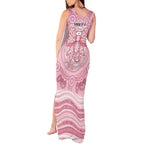 Aussie Nurse Personalised Tank Maxi Dress Pink Stethoscope Coquette Bow Aboriginal Dot Art