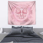 Aussie Nurse Tapestry Pink Stethoscope Coquette Bow Aboriginal Dot Art
