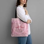 Aussie Nurse Tote Bag Pink Stethoscope Coquette Bow Aboriginal Dot Art