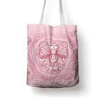 Aussie Nurse Tote Bag Pink Stethoscope Coquette Bow Aboriginal Dot Art