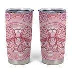 Aussie Nurse Personalised Tumbler Cup Pink Stethoscope Coquette Bow Aboriginal Dot Art
