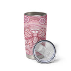 Aussie Nurse Personalised Tumbler Cup Pink Stethoscope Coquette Bow Aboriginal Dot Art