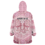 Aussie Nurse Personalised Wearable Blanket Hoodie Pink Stethoscope Coquette Bow Aboriginal Dot Art