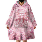 Aussie Nurse Personalised Wearable Blanket Hoodie Pink Stethoscope Coquette Bow Aboriginal Dot Art