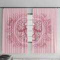 Aussie Nurse Window Curtain Pink Stethoscope Coquette Bow Aboriginal Dot Art
