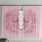 Aussie Nurse Window Curtain Pink Stethoscope Coquette Bow Aboriginal Dot Art