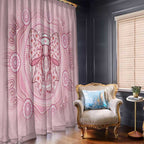 Aussie Nurse Window Curtain Pink Stethoscope Coquette Bow Aboriginal Dot Art