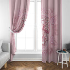 Aussie Nurse Window Curtain Pink Stethoscope Coquette Bow Aboriginal Dot Art