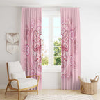 Aussie Nurse Window Curtain Pink Stethoscope Coquette Bow Aboriginal Dot Art