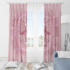 Aussie Nurse Window Curtain Pink Stethoscope Coquette Bow Aboriginal Dot Art