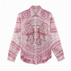 Aussie Nurse Personalised Women Casual Shirt Pink Stethoscope Coquette Bow Aboriginal Dot Art
