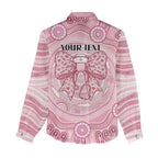 Aussie Nurse Personalised Women Casual Shirt Pink Stethoscope Coquette Bow Aboriginal Dot Art