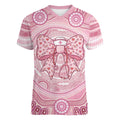 Aussie Nurse Personalised Women V-Neck T-Shirt Pink Stethoscope Coquette Bow Aboriginal Dot Art