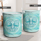 Aussie Nurse Laundry Basket Turquoise Stethoscope Coquette Bow Aboriginal Dot Art
