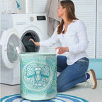 Aussie Nurse Laundry Basket Turquoise Stethoscope Coquette Bow Aboriginal Dot Art