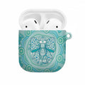 Aussie Nurse AirPods Case Turquoise Stethoscope Coquette Bow Aboriginal Dot Art