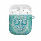 Aussie Nurse AirPods Case Turquoise Stethoscope Coquette Bow Aboriginal Dot Art