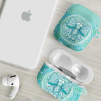 Aussie Nurse AirPods Case Turquoise Stethoscope Coquette Bow Aboriginal Dot Art
