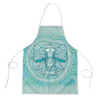 Aussie Nurse Apron Turquoise Stethoscope Coquette Bow Aboriginal Dot Art