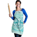 Aussie Nurse Apron Turquoise Stethoscope Coquette Bow Aboriginal Dot Art