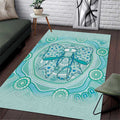 Aussie Nurse Area Rug Turquoise Stethoscope Coquette Bow Aboriginal Dot Art