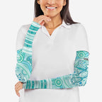 Aussie Nurse Personalised Arm Sleeves Turquoise Stethoscope Coquette Bow Aboriginal Dot Art