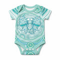 Aussie Nurse Personalised Baby Onesie Turquoise Stethoscope Coquette Bow Aboriginal Dot Art