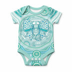 Aussie Nurse Personalised Baby Onesie Turquoise Stethoscope Coquette Bow Aboriginal Dot Art