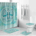 Aussie Nurse Bathroom Set Turquoise Stethoscope Coquette Bow Aboriginal Dot Art