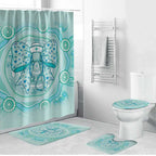 Aussie Nurse Bathroom Set Turquoise Stethoscope Coquette Bow Aboriginal Dot Art