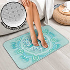 Aussie Nurse Bathroom Set Turquoise Stethoscope Coquette Bow Aboriginal Dot Art