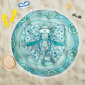 Aussie Nurse Beach Blanket Turquoise Stethoscope Coquette Bow Aboriginal Dot Art